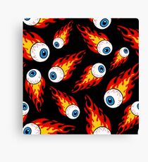 Flaming Eyeball Pattern Canvas Print