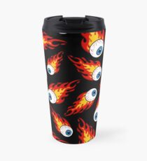 Taza de viaje Patrón de globo ocular llameante