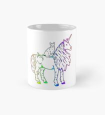 Purrfect-Katze auf einem Einhornregenbogen Tasse (Standard)