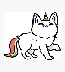 Einhornkatzenkätzchen Caticorn, der super cool sein will Fotodruck