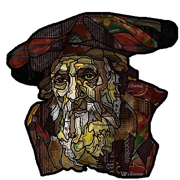 Artwork thumbnail, Digital collage after  portrait of "an old Jewish man"by Rembrandt van Rijn by Packeredo