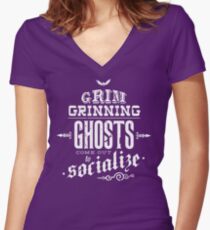 Haunted Mansion - Grim Grinning Ghosts Women's Fitted V-Neck T-Shirt