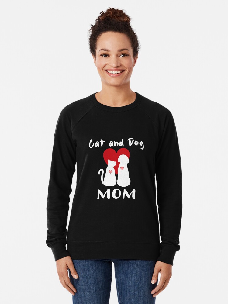 'Cute Cat And Dog Mom T-Shirt: Mother's Day Gift For animal Lovers' Lightweight Sweatshirt by Dogvills