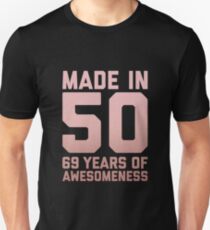 69th Birthday Gift Adult Age 69 Year Old Women Mom Grandma Slim Fit T-Shirt
