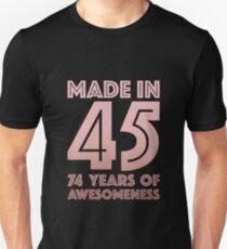 74th Birthday Gift Adult Age 74 Year Old Women Grandma Mom Slim Fit T-Shirt