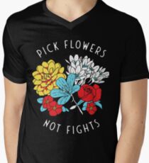 Blumen-Shirt T-Shirt mit V-Ausschnitt für Männer