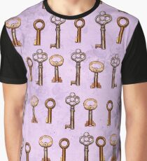 keys on lavender floral wallpaper Graphic T-Shirt