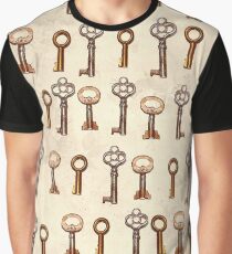 keys on cream floral parchment Graphic T-Shirt