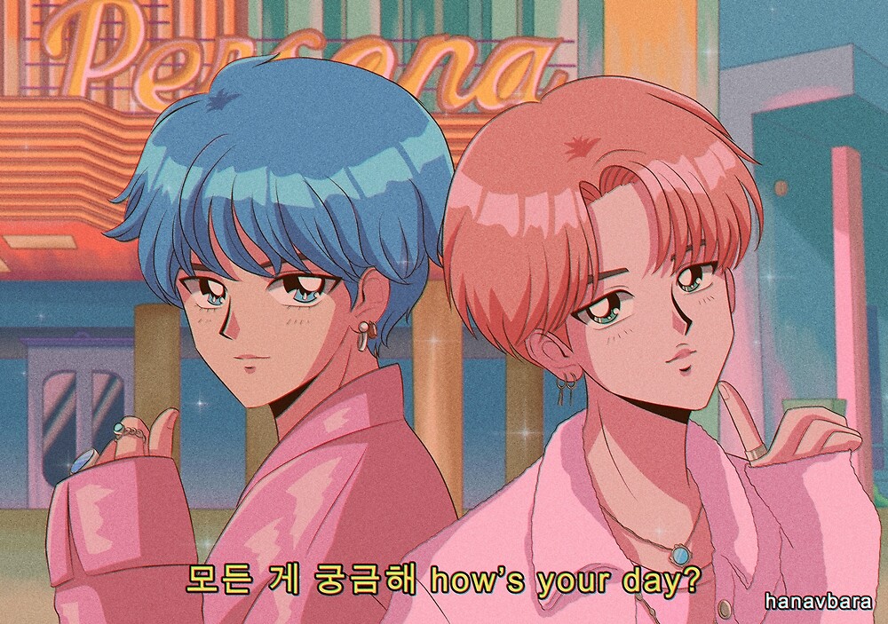 "BTS V & JIMIN - Boy with luv 90's anime" by hanavbara ...