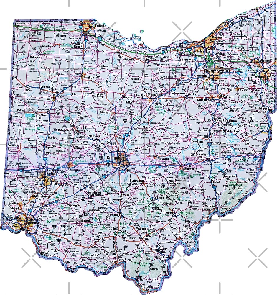 Ohio Roadmap By Havocgirl Redbubble   Flat,1000x1000,075,f.u7 