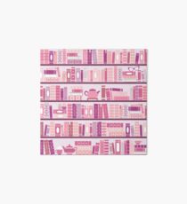 Pink Bookcase Pattern Romance Tea Books Art Board