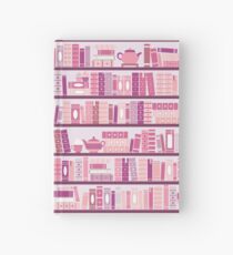 Rosa Bücherregal-Muster-Romance-Tee-Bücher Notizbuch