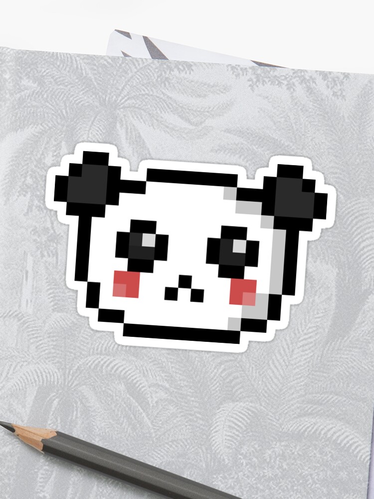 Kawaii Cute Pixel Art Panda Sticker