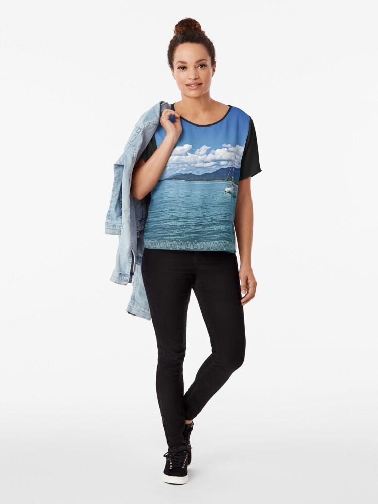 Alternate view of Tropical Blues Chiffon Top