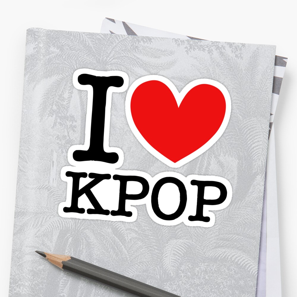 "I LOVE KPOP" Sticker by skeletonvenus | Redbubble