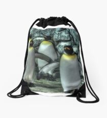 Four Penguins Drawstring Bag