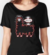 Camiseta ancha para mujer Skullpaka y ovnis están descansando