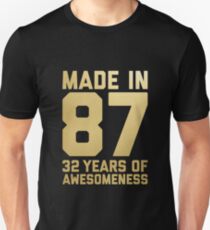 32nd Birthday Gift Adult Age 32 Year Old Men Women Slim Fit T-Shirt