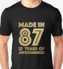 32nd Birthday Gift Adult Age 32 Year Old Men Women Slim Fit T-Shirt