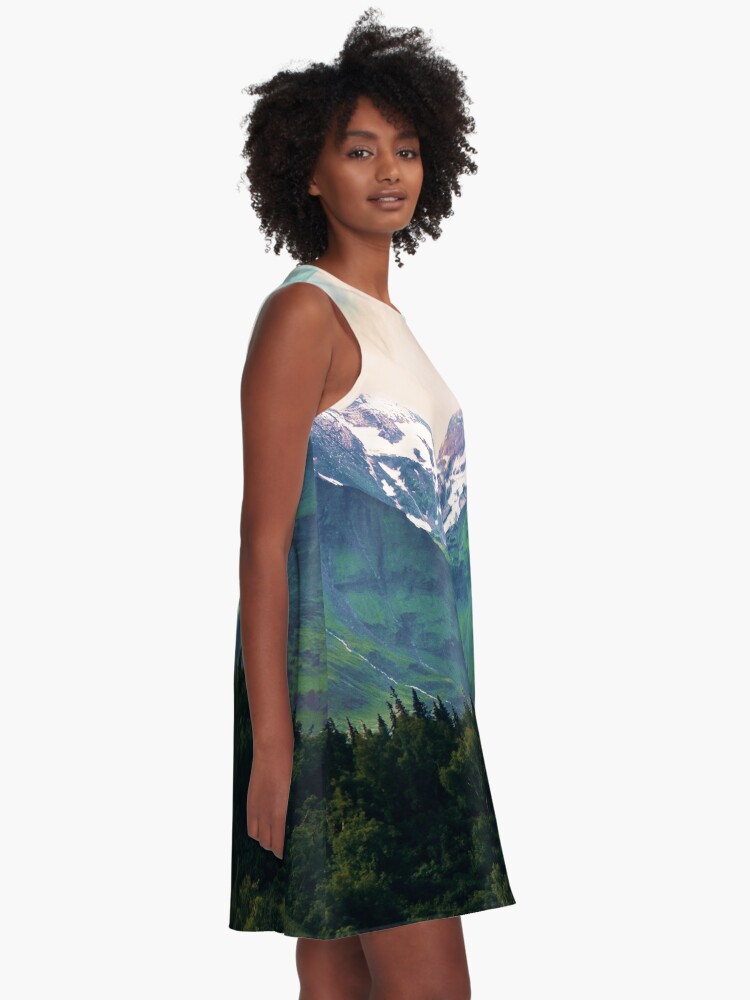 Alternate view of Escaping from woodland heights I A-Line Dress