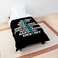 WayHaught Characteristics Word Tree - Crossword Design (White) Comforter