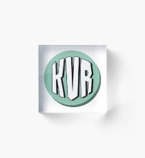 Kaijuvision Radio Logo (w/o show title) (White) Acrylic Block