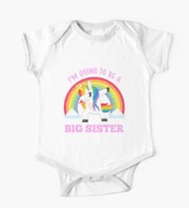 I'm Going To Be A Big Sister Cute Unicorn Pregnancy Announcement Short Sleeve Baby One-Piece