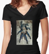 Cobalt Blue Tarantula Women's Fitted V-Neck T-Shirt