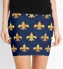 ROYAL 1 GOLD BLUE GRUNGE Mini Skirt
