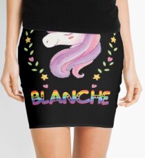 Blanche Unicorn Rainbow Heart Text - Special Personalised Gift For Blanche Minirock