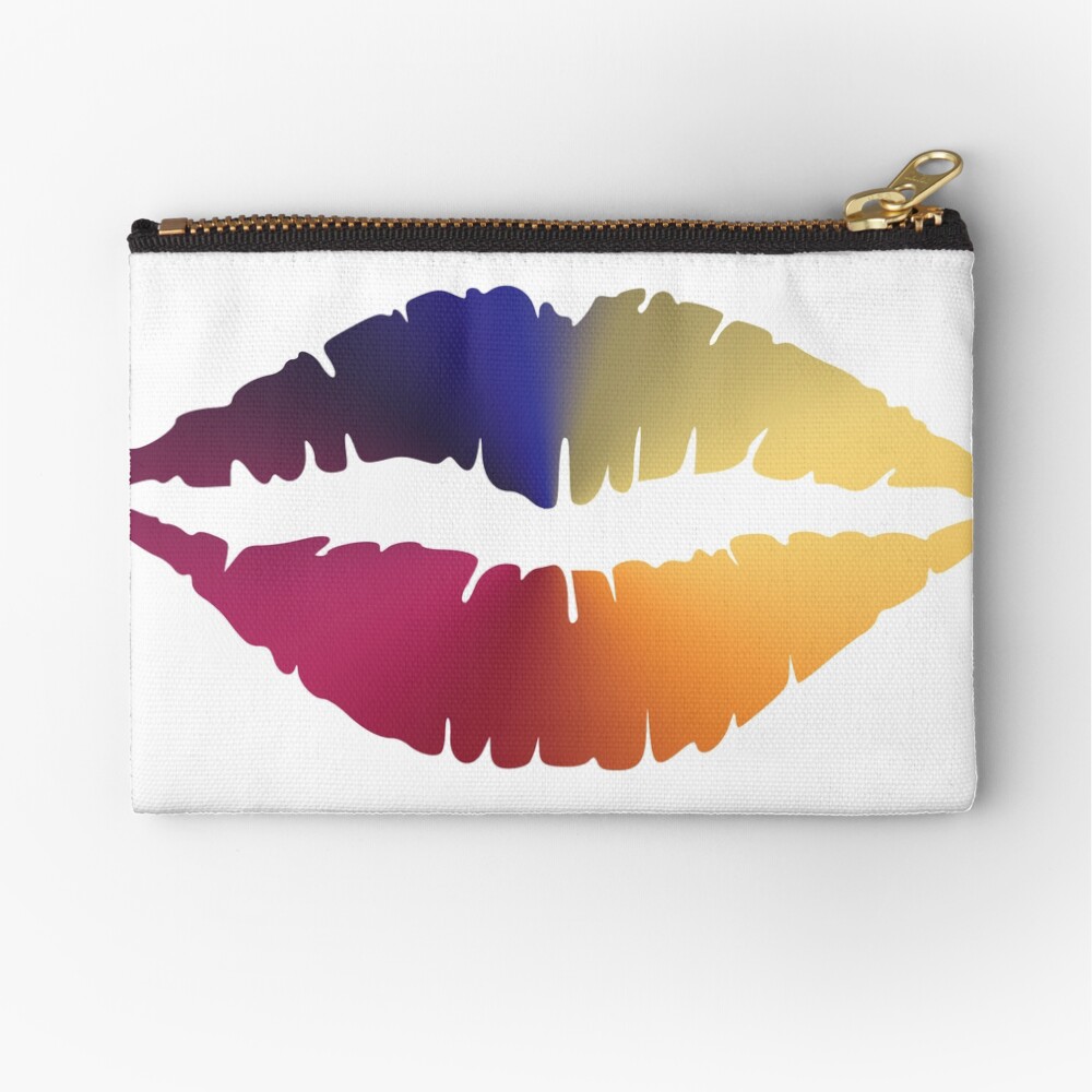 Lips Angle Gradient (Clear/White) Zipper Pouch