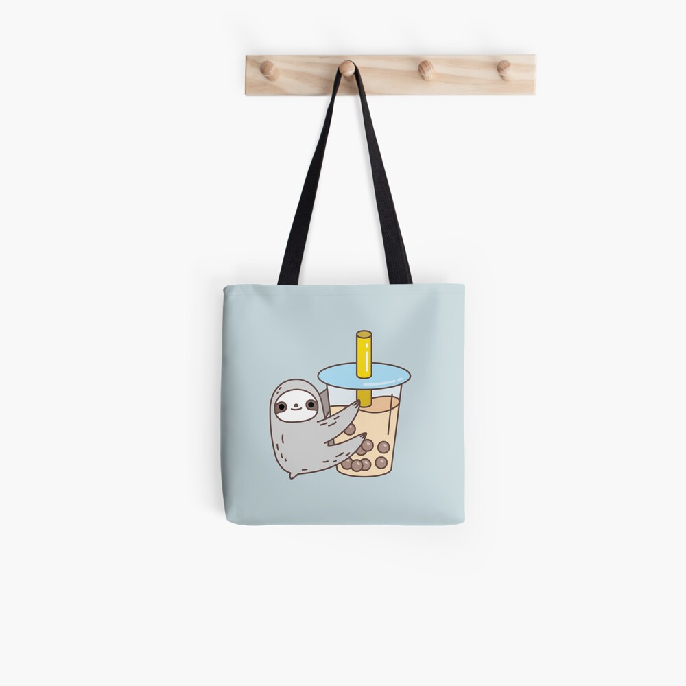 Sloth Loves Bubble Tea Tote Bag