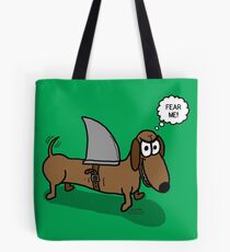 Wiener Dog with a Shark Fin Tote Bag