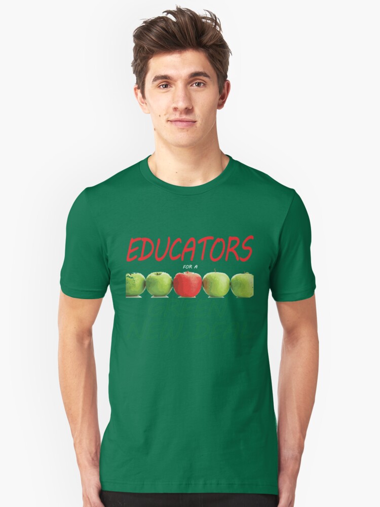 Alternate view of Educators for a Green New Deal Slim Fit T-Shirt
