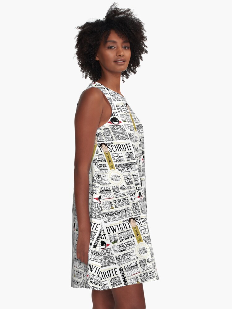 Alternate view of The Wise Words of Dwight Schrute (Light Tee) A-Line Dress