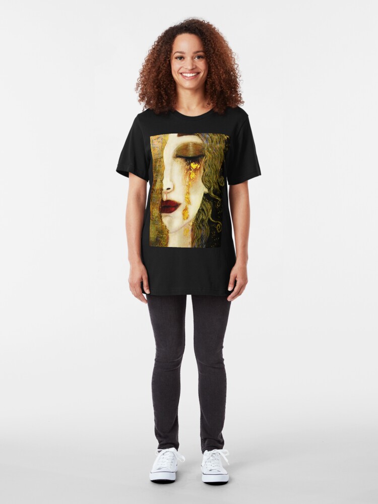 Alternate view of Gustav Klimt, Golden Tears, Freyas Slim Fit T-Shirt