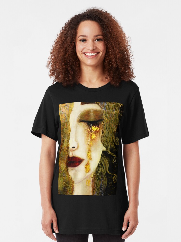 Alternate view of Gustav Klimt, Golden Tears, Freyas Slim Fit T-Shirt