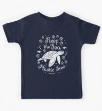 Rette unser Meer - halte das Meer plastisch - Schildkröte Kinder T-Shirt
