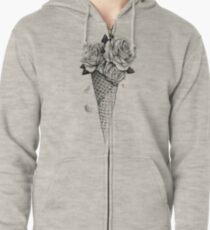 Eiscreme Rosen Hoodie mit Reißverschluss