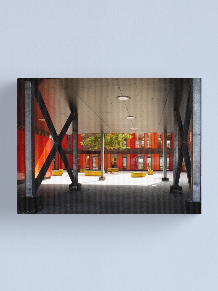 Alternate view of Het 4e Gymnasium - courtyard Canvas Print