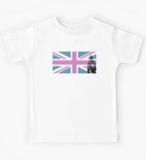 Union Jack and Big Ben, London, UK, Pink and Purple Kids Tee