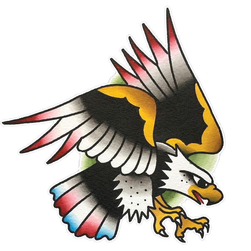 "Traditional American Eagle Tattoo Design" by FOREVER TRUE