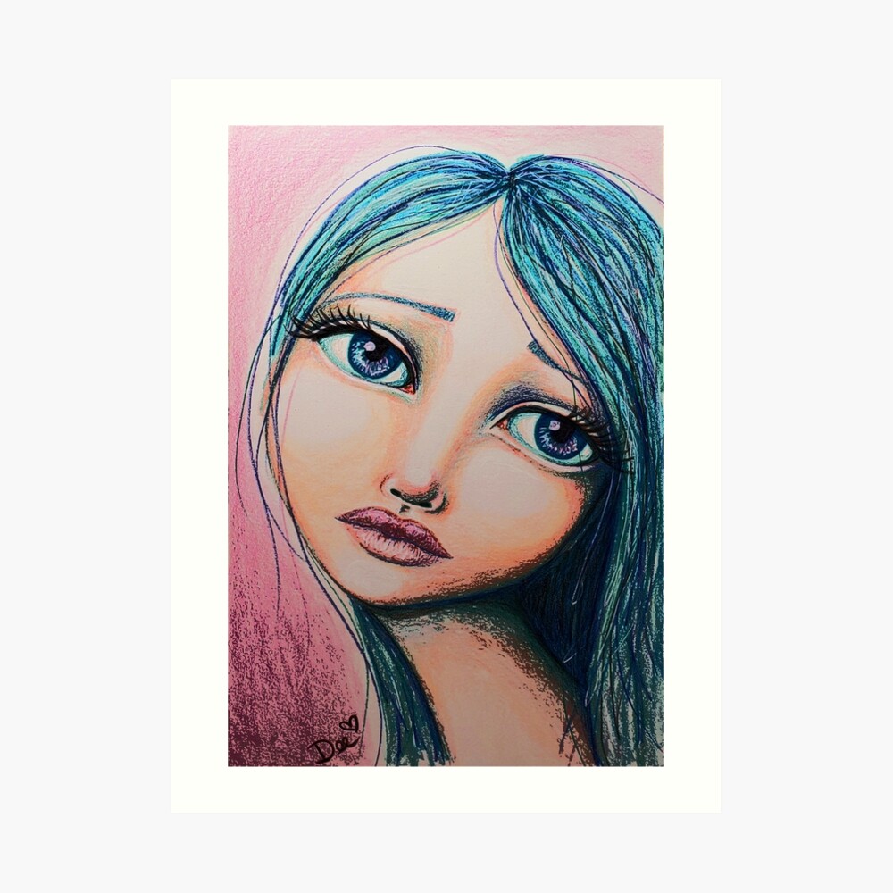Blue Girl Art Print