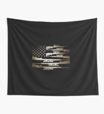 product With Gun - USA Flag - Shooter Gifts Wall Tapestry
