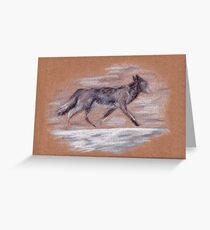 Tarjeta de felicitación Lobo de piedra amarilla