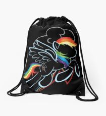 Rainbow Dash Contour Drawstring Bag