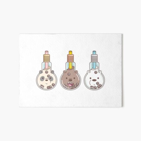 The Bear Bubble Tea, We Bare Bears Fan Art Art Board Print
