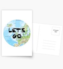 Let's Go! Rounded Europe Map Postcards