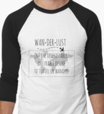 Wanderlust Tipography Men's Baseball ¾ T-Shirt