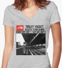 The Real North-Tinsley Viaduct South Yorkshire Fitted V-Neck T-Shirt